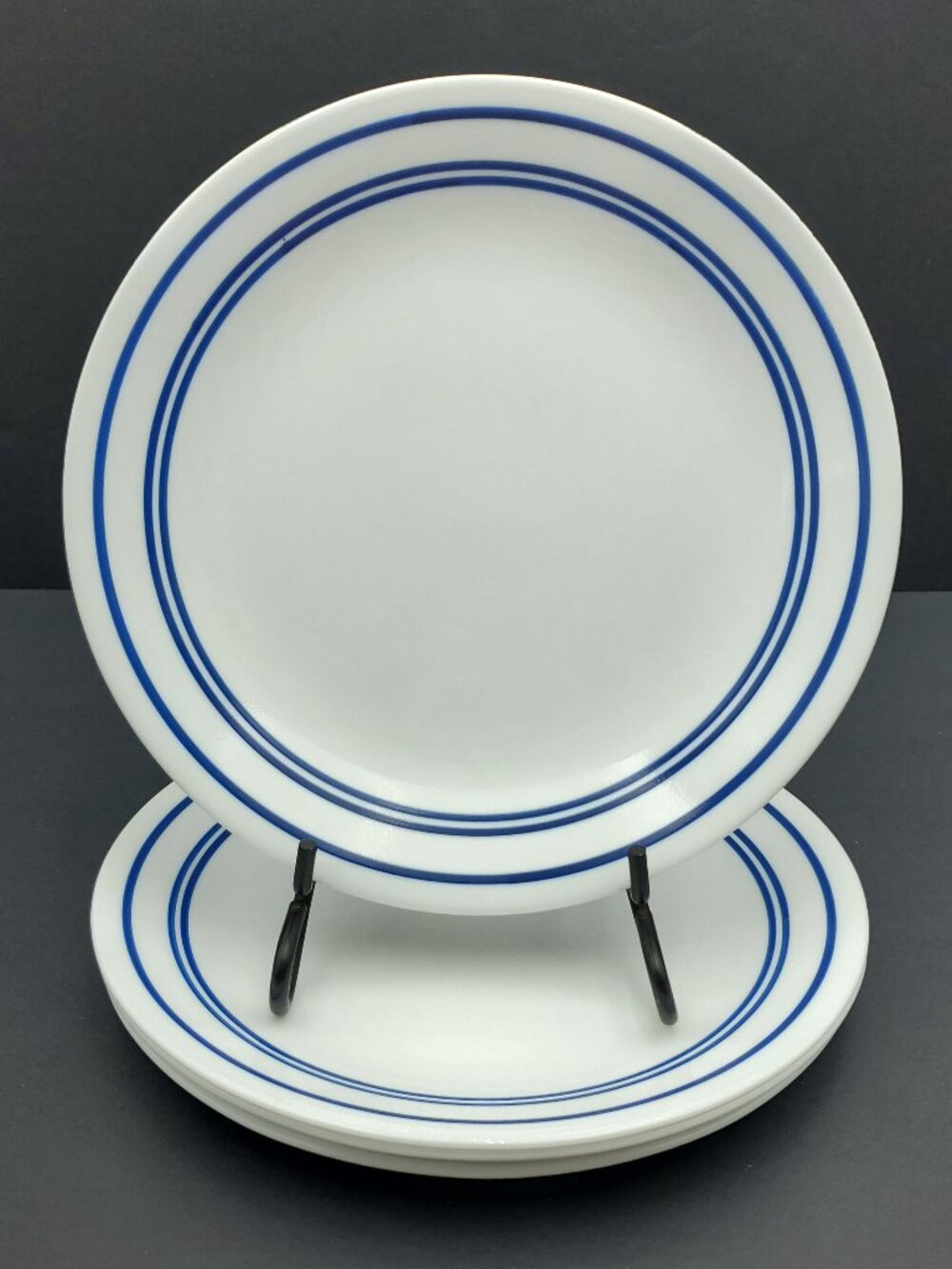Corelle Classic Cafe Blue Luncheon Plates Corning Blue Bands Salad Plates